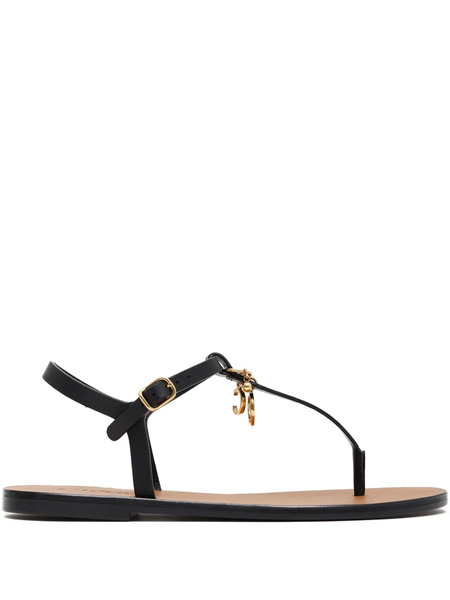  Chloé Leather-buckle Charm Sandals - Black 