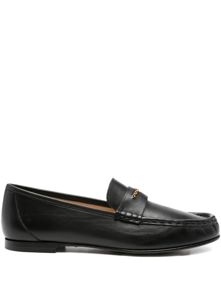  Chloé Leather Penny Loafers - Black 