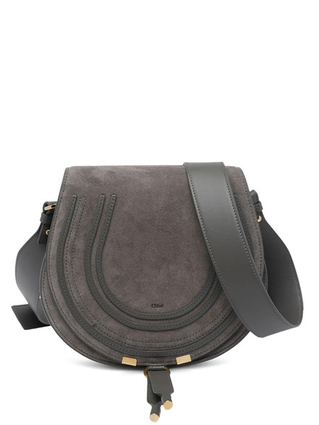 Chloé Marcie Suede Crossbody Bag - Grey 