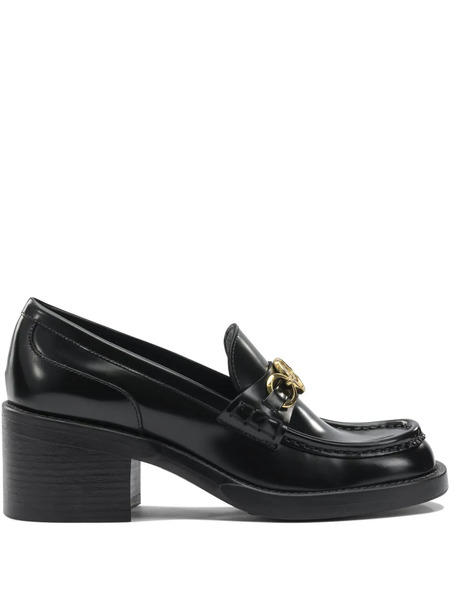  Chloé Medallion Heeled Loafers - Black 
