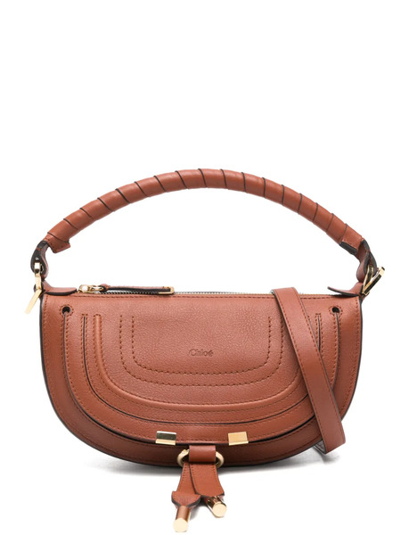  Chloé Mini Marcie Twisted-handle Leather Shoulder Bag - Brown 