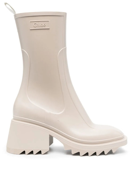  Chloé 70mm Debossed-logo Chunky Boots - Neutrals 