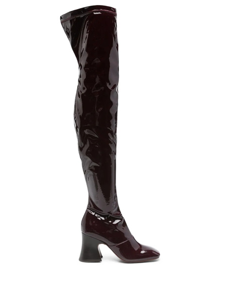  Chloé 80mm Janis Leather Boots - Red 