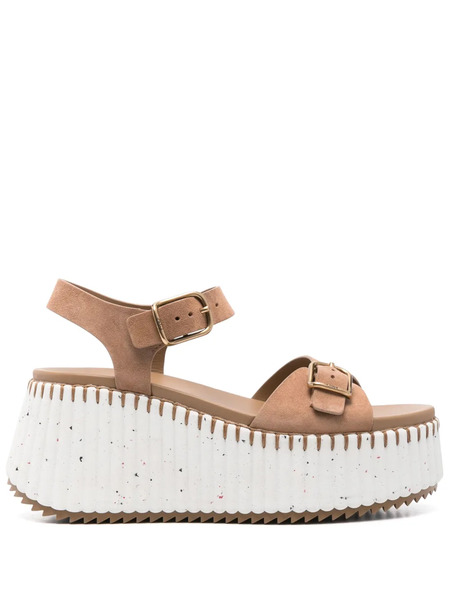  Chloé 70mm Nama Sandals - Brown 