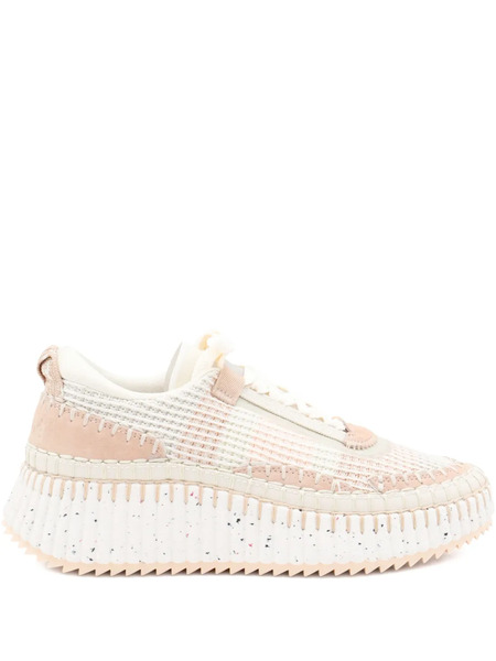  Chloé Nama Knitted Platform Sneakers - Neutrals 