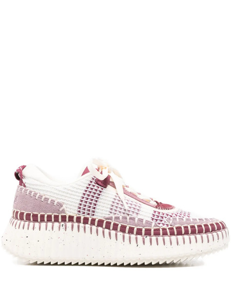  Chloé Nama Lace-up Sneakers - White 