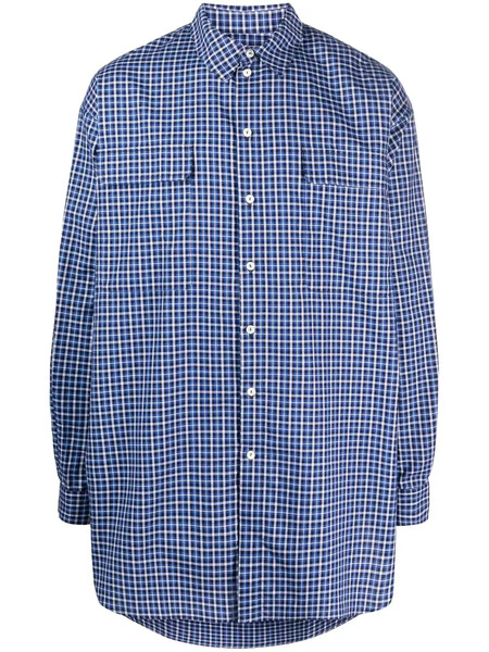 Chloe Nardin Plaid-pattern Oversize Shirt - Blue 