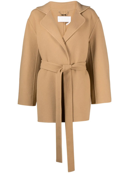  Chloé Notch-lapels Brushed Belted Coat - Neutrals 