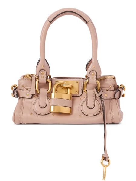  Chloé Paddington Padlock Studded Tote Bag - Pink 