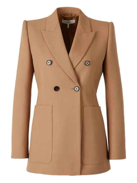  Chloé Peak-lapel Button Wool Blazer - Brown 
