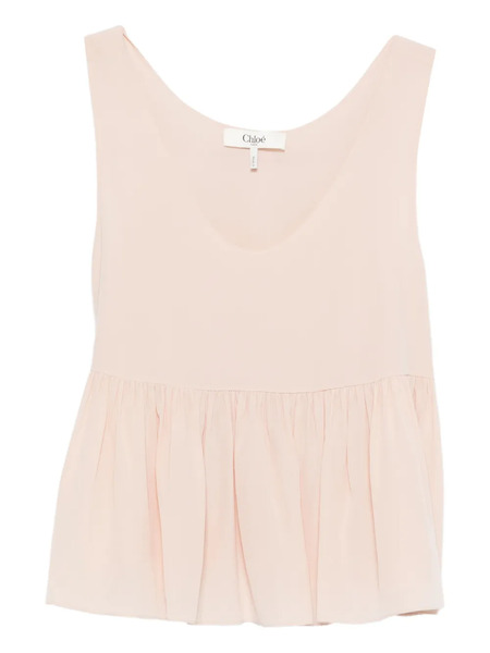  Chloé Peplum-hem Top - Pink 
