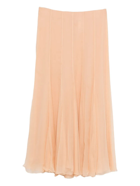  Chloé Pleated Silk Skirt - Pink 