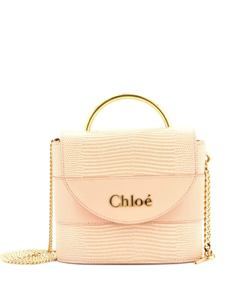  Chloé Pre-owned Aby Lock Bag Lizard Embossed Leather Small Crossbody Bag - Neutrals 