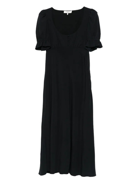 Chloé Puff-sleeve Button-front Midi Dress - Black 