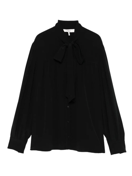  Chloé Pussy Bow-collar Silk Top - Black 
