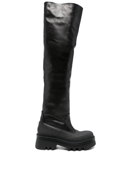  Chloé Raina 50mm Thigh-high Leather Boots - Black 