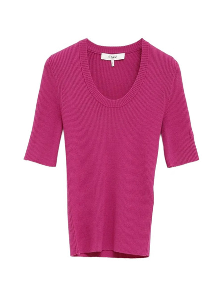  Chloé Ribbed Top - Pink 