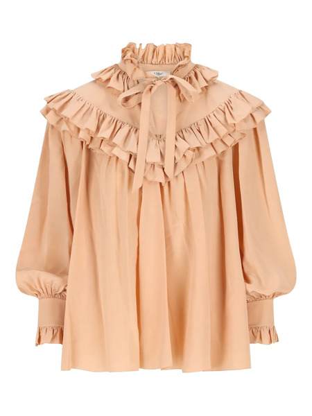  Chloé Ruffled Blouse - Brown 