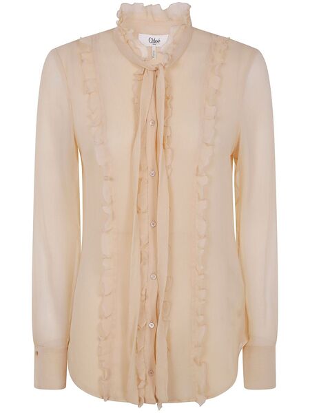  Chloé Ruffled Fitted Blouse - Neutrals 