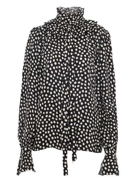  Chloé Ruffled Polka-dot Blouse - Black 