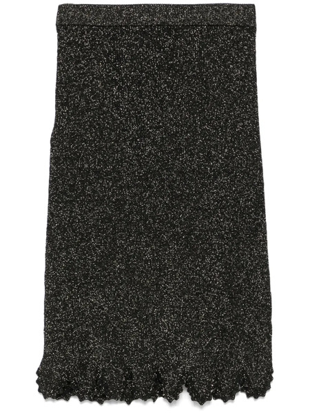  Chloé Scallop Knitted Midi Skirt - Black 