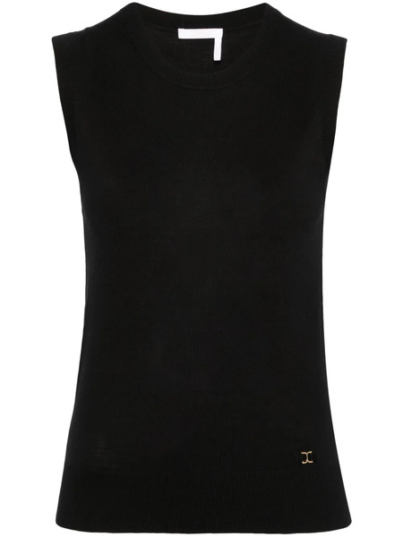  Chloé Sleeveless Wool Knitted Top - Black 