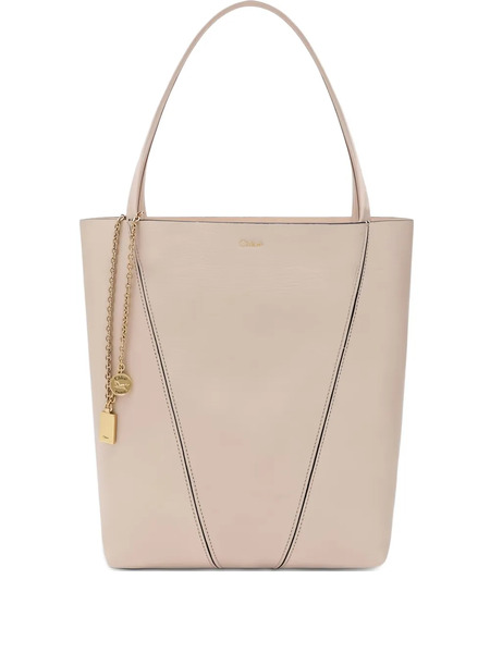  Chloé Spin Leather Tote Bag - Neutrals 