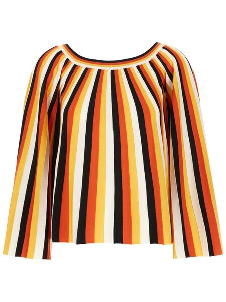  Chloé Striped Wool Blouse - Red 