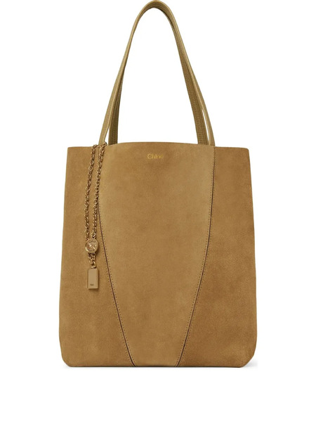  Chloé Suede Panel Tote Bag - Brown 