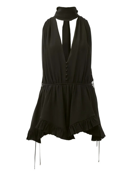  Chloé V-neck Ruffled Jumpsuit - Black 