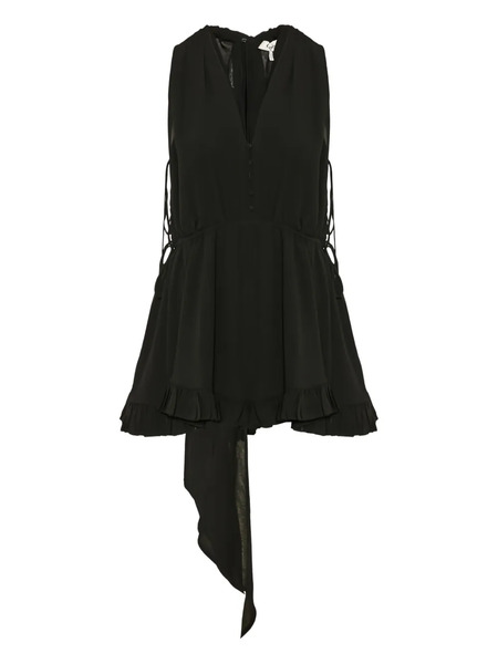  Chloé V-neck Ruffled Playsuit - Black 