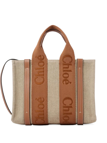  Chloé Woody Logo-strap Tote Bag - Neutrals 