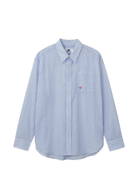  Chocoolate Check-pattern Shirt - Blue 