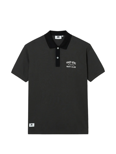  Chocoolate Contrast Collar Logo-detail Polo Shirt - Grey 