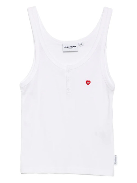  Chocoolate Cotton Tank Top - White 