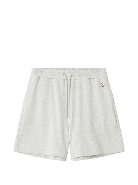  Chocoolate Drawstring-waist Emblem-detail Shorts - Grey 