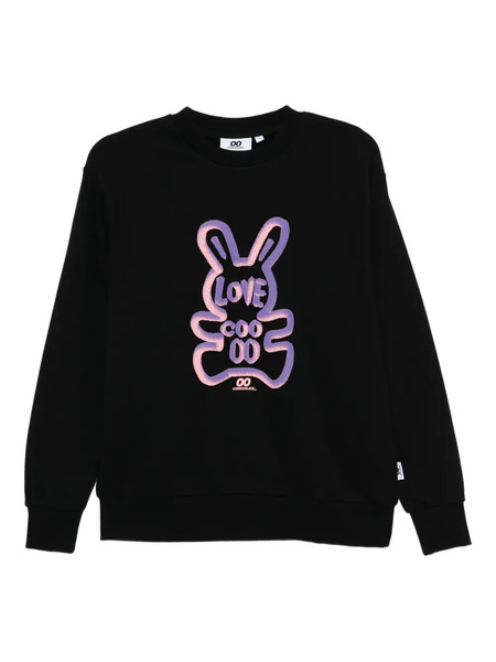  Chocoolate Embossed-graphic Cotton Sweatshirt - Black 