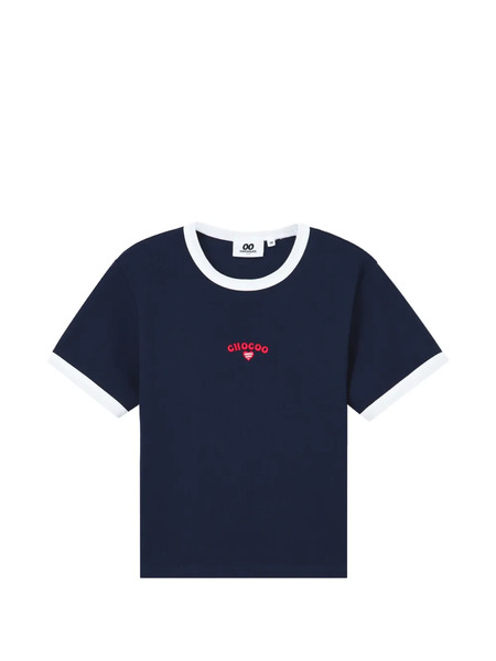  Chocoolate Embroidered-detail Cotton T-shirt - Blue 