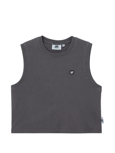  Chocoolate Heart-appliqué Tank Top - Grey 