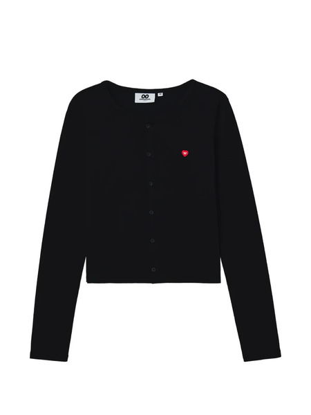  Chocoolate Heart-detail Cardigan Set - Black 