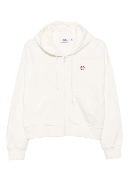 Chocoolate Logo-appliqué Cotton Hoodie - White 