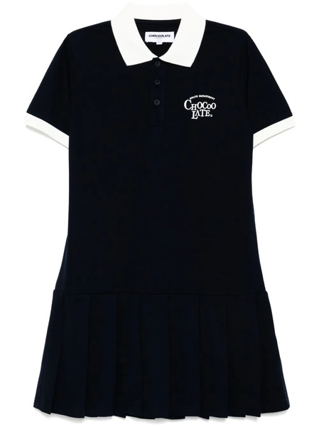  Chocoolate Logo-embroidered Dress - Blue 