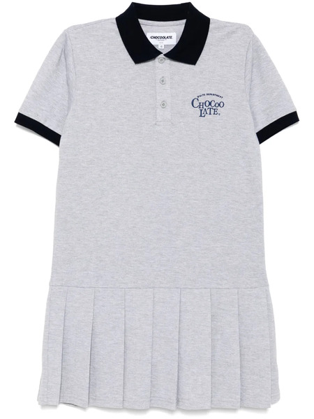  Chocoolate Logo-embroidered Dress - Grey 