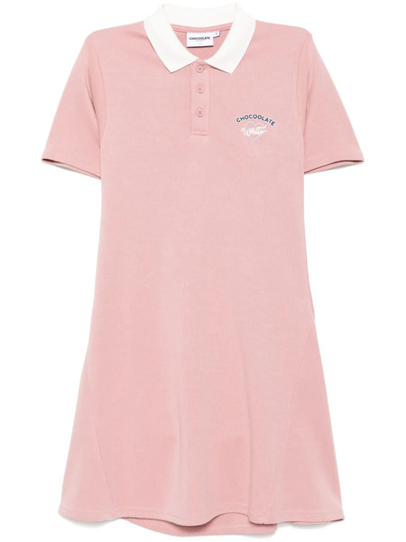  Chocoolate Logo-embroidered Dress - Pink 