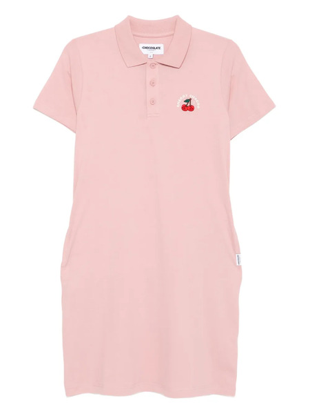  Chocoolate Logo-embroidered Polo Dress - Pink 