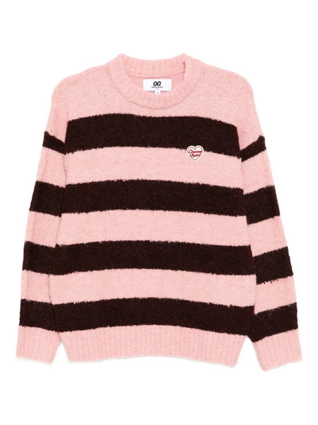  Chocoolate Logo-embroidered Striped Jumper - Pink 