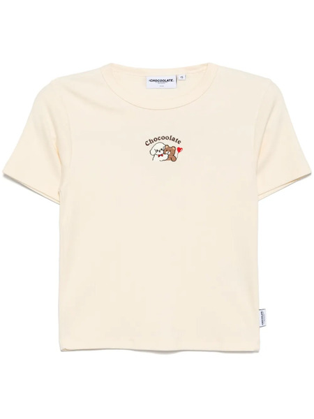  Chocoolate Logo-embroidered T-shirt - White 