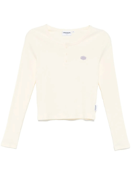  Chocoolate Logo-embroidered T-shirt - White 