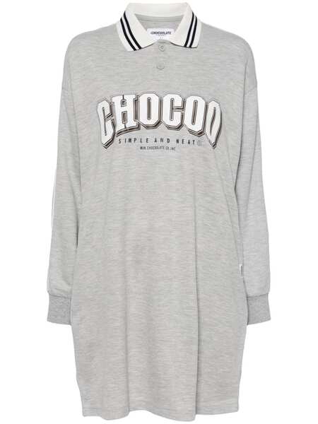  Chocoolate Logo-print Sweatshirt Dress - Grey 