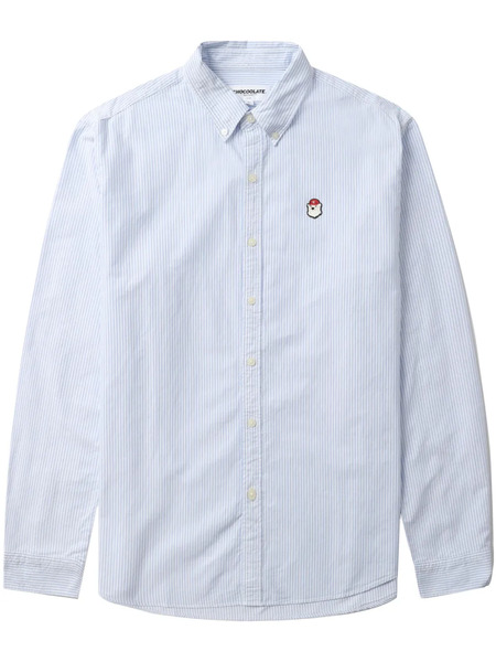  Chocoolate Pinstripe-pattern Cotton Shirt - Blue 